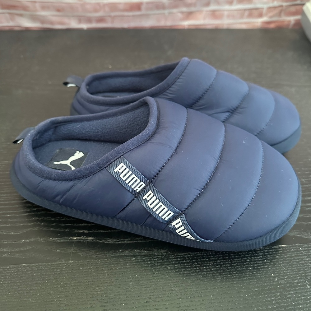 Puma blue puffy scuff slippers Euro 38 Women’s 7.5/8 Children’s Size 6
